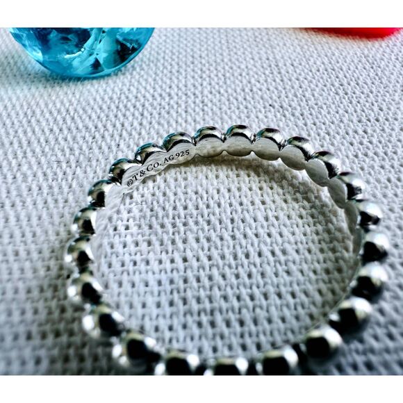 Tiffany & Co. Beaded Bead Ball Ring in Silver, sz 8 - Picture 4 of 4